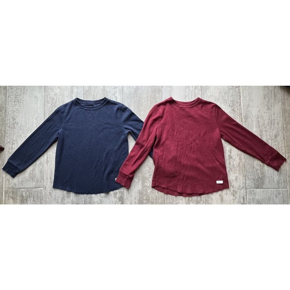 GAP KIDS Long Sleeve Texture Tee Set of 2 Casual Everyday Shirt Tops S 6-7 Fall